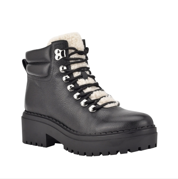 MARC Fisher Nairy Lace-Up Bootie Size 9 In Black - Picture 1 of 5